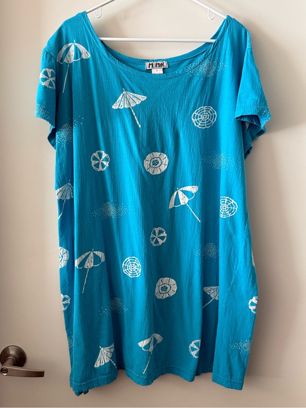 M. MAC Vintage Cotton Beach Print Dress Coverup